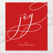 Étiquette Pour Bouteilles De Vin Minimal Joy christmas elegant (Étiquettes simples)