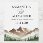 Étiquette Pour Bouteilles De Vin Minimal Mountain (Étiquettes simples)