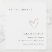 Étiquette Pour Bouteilles De Vin Minimal Simple Rose Tendre Mariage (Étiquettes simples)