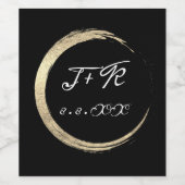 Étiquette Pour Bouteilles De Vin Minimalisme noir blanc or initial Monogramme Lux (Étiquettes simples)
