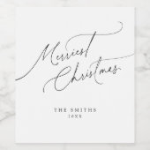 Étiquette Pour Bouteilles De Vin Minimalist Elegant Script Merriest Christmas (Étiquettes simples)