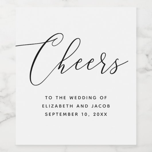 Étiquette Pour Bouteilles De Vin Minimalist Script Wedding | Elegant Calligraphy (Étiquettes simples)