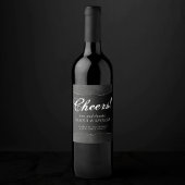 Étiquette Pour Bouteilles De Vin Minuit Onyx Romance | Black Satiny Grunge Damask