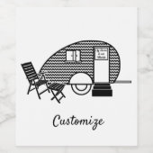 Étiquette Pour Bouteilles De Vin Minuscule remorque Teardrop Thunder_Cove (Étiquettes simples)