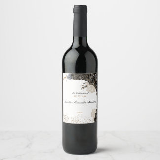 Étiquette Pour Bouteilles De Vin Mis XV Años Vin Étiquette noir et or