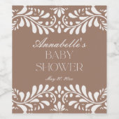 Étiquette Pour Bouteilles De Vin Mocha Brown Talavera Carrelage Baby shower Fiesta (Étiquettes simples)