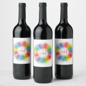 Étiquette Pour Bouteilles De Vin Modèle Abstrait Rainbow moderne (Bouteilles)