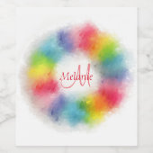 Étiquette Pour Bouteilles De Vin Modèle Abstrait Rainbow moderne (Étiquettes simples)