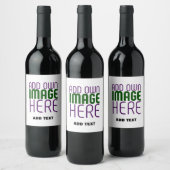 ÉTIQUETTE POUR BOUTEILLES DE VIN MODELE DE TEXTE D'IMAGE BLANCHE SIMPLE ÉDITABLE MO (Bouteilles)