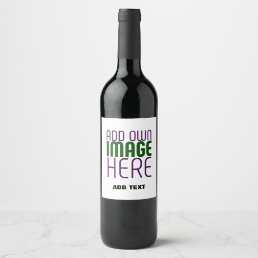 ÉTIQUETTE POUR BOUTEILLES DE VIN MODELE DE TEXTE D'IMAGE BLANCHE SIMPLE ÉDITABLE MO (Devant)