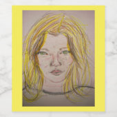 Étiquette Pour Bouteilles De Vin Modèle fille (Étiquettes simples)