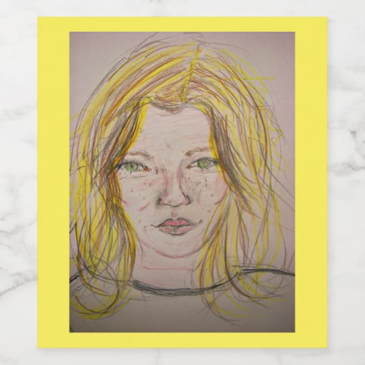 Étiquette Pour Bouteilles De Vin Modèle fille (Étiquettes simples)