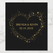 Étiquette Pour Bouteilles De Vin Modèle texte d'illustration Gold Heart (Étiquettes simples)