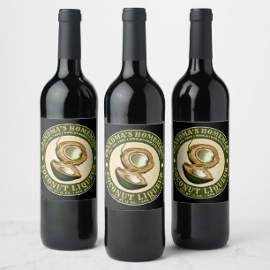 Étiquette Pour Bouteilles De Vin Modèle vintage de Coconut fait maison