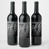 Étiquette Pour Bouteilles De Vin Modern Black 70th Birthday Party (Bouteilles)