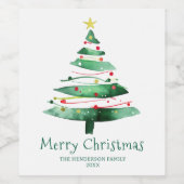 ÉTIQUETTE POUR BOUTEILLES DE VIN MODERN  CHRISTMAS TREE (Étiquettes simples)