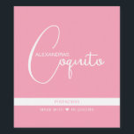 Étiquette Pour Bouteilles De Vin Modern Coquito Food and Beverage Label Set<br><div class="desc">Modern typography pink coquito label.</div>