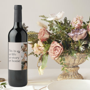 Étiquette Pour Bouteilles De Vin Modern Couple Family Photo & Family Quote Lovely