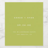 Étiquette Pour Bouteilles De Vin Modern Lime Green Custom Names Wedding (Étiquettes simples)