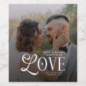 Étiquette Pour Bouteilles De Vin Modern Love Custom Wedding Photo Couples Monogram (Étiquettes simples)