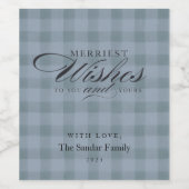 Étiquette Pour Bouteilles De Vin Modern Rustic Plaid Personalized Wine Gift (Étiquettes simples)