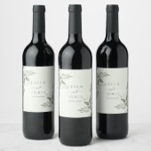 Étiquette Pour Bouteilles De Vin Modern Sage Greenery Wedding Wine Bottle Label (Bouteilles)