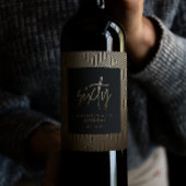 Étiquette Pour Bouteilles De Vin Moderne 60e anniversaire simple élégant script élé