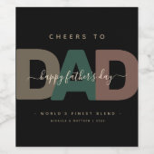 Étiquette Pour Bouteilles De Vin Moderne "À la santé de Papa" Fête des Pères (Étiquettes simples)