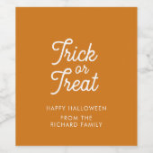 Étiquette Pour Bouteilles De Vin Moderne calligraphie orange (Étiquettes simples)