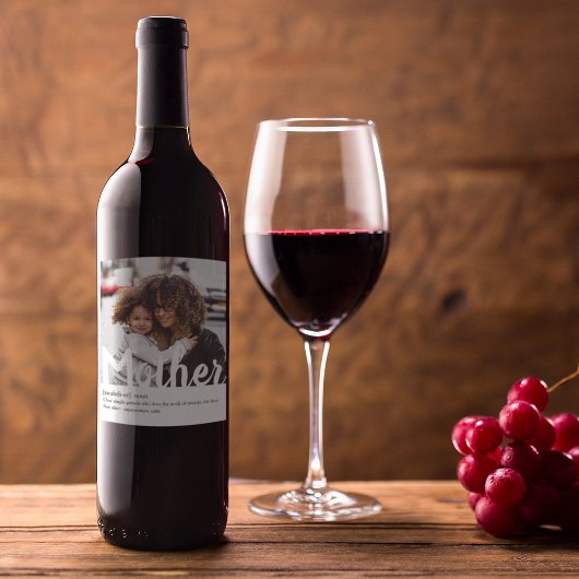 Étiquette Pour Bouteilles De Vin Moderne | Définition De Photo Mère