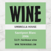 Étiquette Pour Bouteilles De Vin Moderne Gras, Bar à vin/Cave à vin (Étiquettes simples)