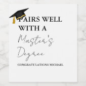 Étiquette Pour Bouteilles De Vin Moderne minimal Master's Graduation Cadeau (Étiquettes simples)