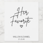 Étiquette Pour Bouteilles De Vin Moderne Minimal Son Mariage préféré Vin Favoriser (Étiquettes simples)