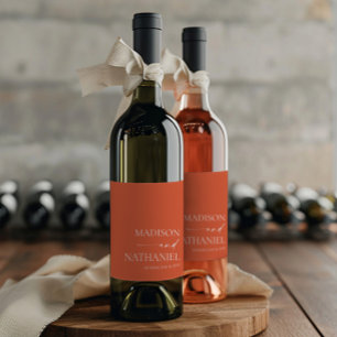 Étiquette Pour Bouteilles De Vin Moderne minimaliste Élégant Vérone Sunset Mariage