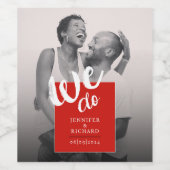 Étiquette Pour Bouteilles De Vin Moderne Nous Faisons Rouge Blanc Brush Script Mari (Étiquettes simples)