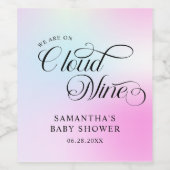 Étiquette Pour Bouteilles De Vin Moderne Pastel Pink Cloud Neuf Baby shower (Étiquettes simples)