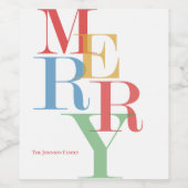 Étiquette Pour Bouteilles De Vin Moderne tendance Merry Bright (Étiquettes simples)