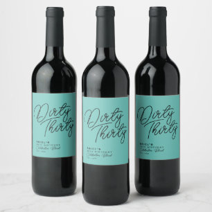 Étiquette Pour Bouteilles De Vin Moderne, Trente Anniversaire personnalisé