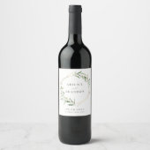 Étiquette Pour Bouteilles De Vin Moderne verdure géométrique Mariage rustique (Devant)
