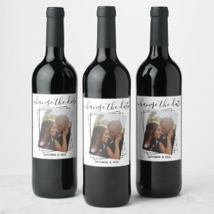 Étiquette Pour Bouteilles De Vin Modifier Le Mariage De Photo De La Typographie Dat
