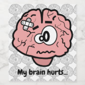 Étiquette Pour Bouteilles De Vin Mon cerveau me fait mal (Étiquettes simples)