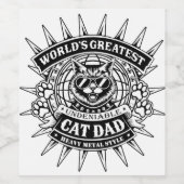 Étiquette Pour Bouteilles De Vin Mondes plus grand chat en métal lourd papa (Étiquettes simples)