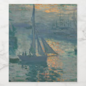 Étiquette Pour Bouteilles De Vin Monet Sunrise Marine Impressionnisme peinture (Étiquettes simples)