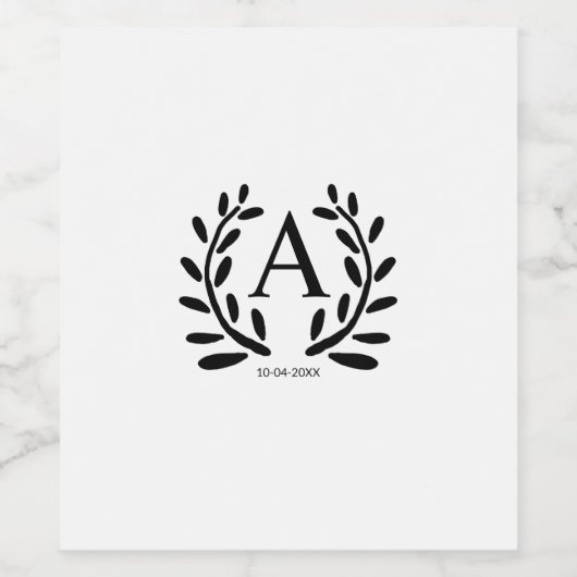 ÉTIQUETTE POUR BOUTEILLES DE VIN MONOGRAM GROOMSMAN AJOUTER ANNÉE DATE NOM DONS (Étiquettes simples)