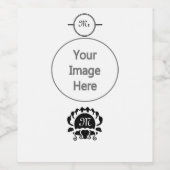 Étiquette Pour Bouteilles De Vin Monograme de Black Clam (Étiquettes simples)