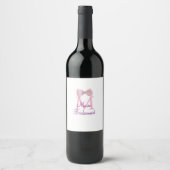 Étiquette Pour Bouteilles De Vin monogramme arc rose bridesmaid moderne girly rusti (Devant)