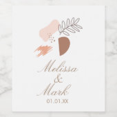 Étiquette Pour Bouteilles De Vin Monogramme botanique géométrique minimal (Étiquettes simples)