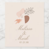 Étiquette Pour Bouteilles De Vin Monogramme botanique géométrique minimal (Étiquettes simples)