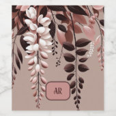 Étiquette Pour Bouteilles De Vin Monogramme Cocaca Rose Wisteria Harmonie (Étiquettes simples)
