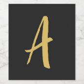 Étiquette Pour Bouteilles De Vin Monogramme couleur or gris Calligraphie profession (Étiquettes simples)